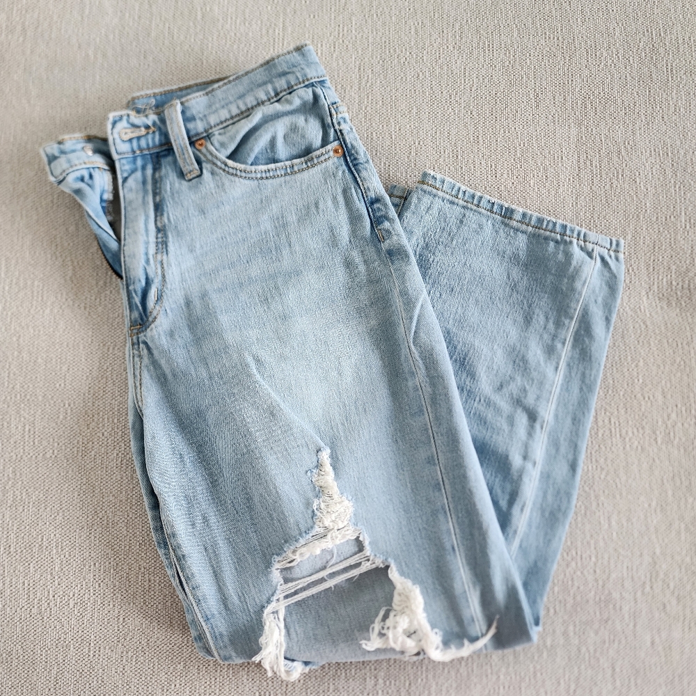 Light Blue Distressed Jeans
